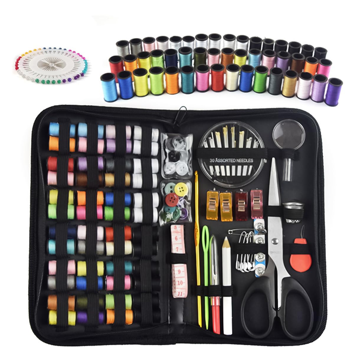ELEPHANTBOAT 172Pcs Sewing Kit Stitching Needle Tool Sewing Bag Multi Color Threads Sewing Kit DIY Home Sewing Kit Travel Sewing Kit Sewing Needle Kit with Scissors, Thimble, Threader, Tape Measure ELEPHANTBOAT 172Pcs Sewing Kit Stitching Needle Tool Sewing Bag Multi Color Threads Sewing Kit DIY Home Sewing Kit Travel Sewing Kit Sewing Needle Kit with Scissors, Thimble, Threader, Tape Measure